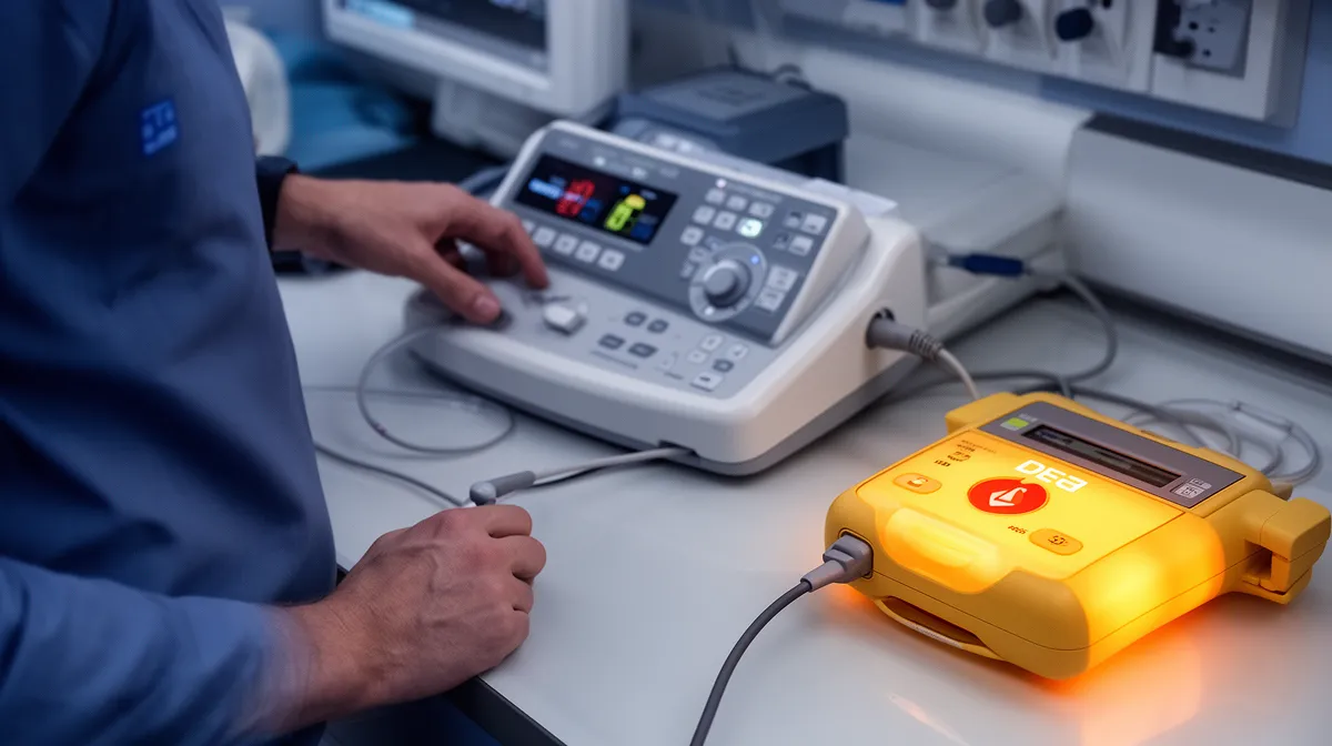Appareil médical électronique avec panneau de contrôle complexe.